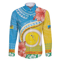 Torba Vanuatu Family Matching Off The Shoulder Long Sleeve Dress and Hawaiian Shirt Hibiscus Sand Drawing with Pacific Pattern