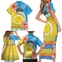 Torba Vanuatu Family Matching Short Sleeve Bodycon Dress and Hawaiian Shirt Hibiscus Sand Drawing with Pacific Pattern