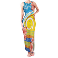 Torba Vanuatu Family Matching Tank Maxi Dress and Hawaiian Shirt Hibiscus Sand Drawing with Pacific Pattern