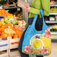 Torba Vanuatu Grocery Bag Hibiscus Sand Drawing with Pacific Pattern