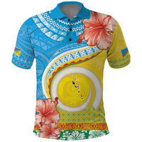 Torba Vanuatu Polo Shirt Hibiscus Sand Drawing with Pacific Pattern