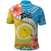 Torba Vanuatu Polo Shirt Hibiscus Sand Drawing with Pacific Pattern