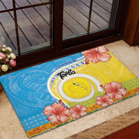 Torba Vanuatu Rubber Doormat Hibiscus Sand Drawing with Pacific Pattern