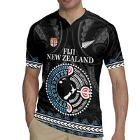 Custom Fiji and New Zealand Rugby Jersey Maori Fern Mix Tapa Tribal Unique
