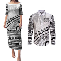 Custom Fiji Rugby Cibi Dance Couples Matching Puletasi and Long Sleeve Button Shirt Create History World Cup Sevens