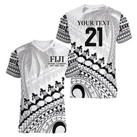Custom Fiji Rugby Cibi Dance Women V-Neck T-Shirt Create History World Cup Sevens
