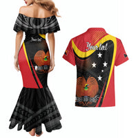 Personalised Papua Niugini Tok Pisin Wik Couples Matching Mermaid Dress and Hawaiian Shirt