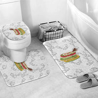Hawaii Lei Kamehameha Bathroom Set Ke'oke'o Seamless Pattern Hibiscus Flower