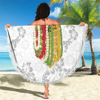 Hawaii Lei Kamehameha Beach Blanket Ke'oke'o Seamless Pattern Hibiscus Flower