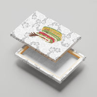 Hawaii Lei Kamehameha Canvas Wall Art Ke'oke'o Seamless Pattern Hibiscus Flower