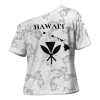 Hawaii Lei Kamehameha Cross Shoulder Shirt Ke'oke'o Seamless Pattern Hibiscus Flower
