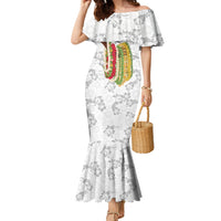 Hawaii Lei Kamehameha Family Matching Mermaid Dress and Hawaiian Shirt Ke'oke'o Seamless Pattern Hibiscus Flower