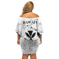 Hawaii Lei Kamehameha Family Matching Off Shoulder Short Dress and Hawaiian Shirt Ke'oke'o Seamless Pattern Hibiscus Flower