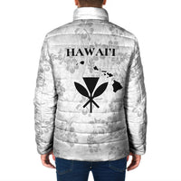 Hawaii Lei Kamehameha Padded Jacket Ke'oke'o Seamless Pattern Hibiscus Flower