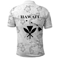 Hawaii Lei Kamehameha Polo Shirt Ke'oke'o Seamless Pattern Hibiscus Flower LT9 - Polynesian Pride