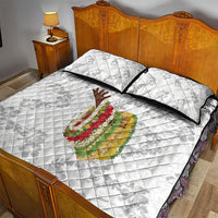 Hawaii Lei Kamehameha Quilt Bed Set Ke'oke'o Seamless Pattern Hibiscus Flower