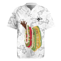 Hawaii Lei Kamehameha Rugby Jersey Ke'oke'o Seamless Pattern Hibiscus Flower