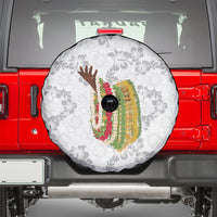 Hawaii Lei Kamehameha Spare Tire Cover Ke'oke'o Seamless Pattern Hibiscus Flower