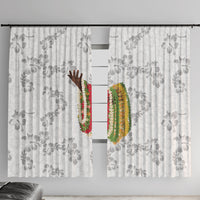 Hawaii Lei Kamehameha Window Curtain Ke'oke'o Seamless Pattern Hibiscus Flower