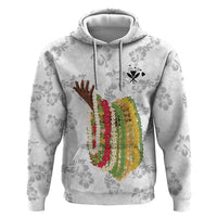 Hawaii Lei Kamehameha Zip Hoodie Ke'oke'o Seamless Pattern Hibiscus Flower LT9 Pullover Hoodie White - Polynesian Pride