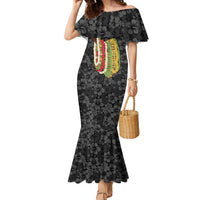 Hawaii Lei Kamehameha Family Matching Mermaid Dress and Hawaiian Shirt Ele'ele Seamless Pattern Hibiscus Flower