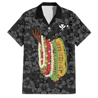 Hawaii Lei Kamehameha Family Matching Short Sleeve Bodycon Dress and Hawaiian Shirt Ele'ele Seamless Pattern Hibiscus Flower