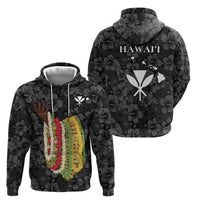 Hawaii Lei Kamehameha Hoodie Ele'ele Seamless Pattern Hibiscus Flower