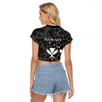 Hawaii Lei Kamehameha Raglan Cropped T Shirt Ele'ele Seamless Pattern Hibiscus Flower