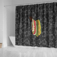 Hawaii Lei Kamehameha Shower Curtain Ele'ele Seamless Pattern Hibiscus Flower
