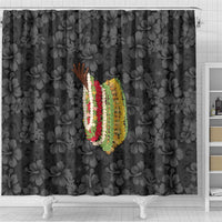 Hawaii Lei Kamehameha Shower Curtain Ele'ele Seamless Pattern Hibiscus Flower