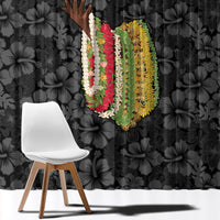 Hawaii Lei Kamehameha Window Curtain Ele'ele Seamless Pattern Hibiscus Flower