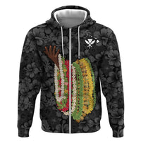Hawaii Lei Kamehameha Zip Hoodie Ele'ele Seamless Pattern Hibiscus Flower