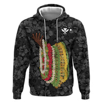 Hawaii Lei Kamehameha Zip Hoodie Ele'ele Seamless Pattern Hibiscus Flower