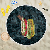 Hawaii Lei Kamehameha Beach Blanket Uliuli Seamless Pattern Hibiscus Flower