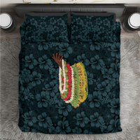 Hawaii Lei Kamehameha Bedding Set Uliuli Seamless Pattern Hibiscus Flower