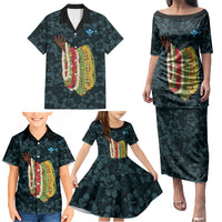 Hawaii Lei Kamehameha Family Matching Puletasi and Hawaiian Shirt Uliuli Seamless Pattern Hibiscus Flower LT9 - Polynesian Pride