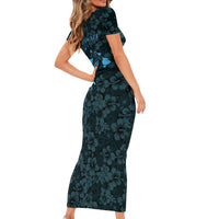 Hawaii Lei Kamehameha Family Matching Short Sleeve Bodycon Dress and Hawaiian Shirt Uliuli Seamless Pattern Hibiscus Flower