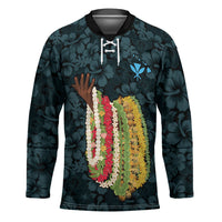 Hawaii Lei Kamehameha Hockey Jersey Uliuli Seamless Pattern Hibiscus Flower