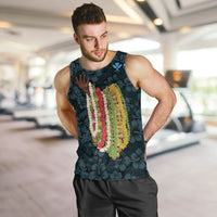 Hawaii Lei Kamehameha Men Tank Top Uliuli Seamless Pattern Hibiscus Flower
