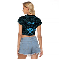 Hawaii Lei Kamehameha Raglan Cropped T Shirt Uliuli Seamless Pattern Hibiscus Flower