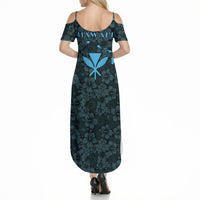 Hawaii Lei Kamehameha Summer Maxi Dress Uliuli Seamless Pattern Hibiscus Flower LT9 - Polynesian Pride