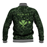 Hawaii Lei Kamehameha Baseball Jacket Oma'oma'o Seamless Pattern Hibiscus Flower