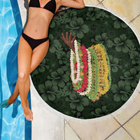 Hawaii Lei Kamehameha Beach Blanket Oma'oma'o Seamless Pattern Hibiscus Flower