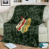 Hawaii Lei Kamehameha Blanket Oma'oma'o Seamless Pattern Hibiscus Flower