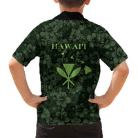 Hawaii Lei Kamehameha Family Matching Summer Maxi Dress and Hawaiian Shirt Oma'oma'o Seamless Pattern Hibiscus Flower