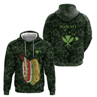 Hawaii Lei Kamehameha Hoodie Oma'oma'o Seamless Pattern Hibiscus Flower LT9 - Polynesian Pride