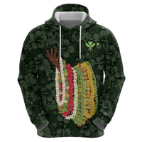Hawaii Lei Kamehameha Hoodie Oma'oma'o Seamless Pattern Hibiscus Flower