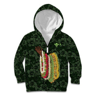Hawaii Lei Kamehameha Kid Hoodie Oma'oma'o Seamless Pattern Hibiscus Flower