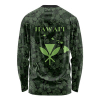 Hawaii Lei Kamehameha Long Sleeve Shirt Oma'oma'o Seamless Pattern Hibiscus Flower
