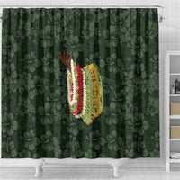 Hawaii Lei Kamehameha Shower Curtain Oma'oma'o Seamless Pattern Hibiscus Flower